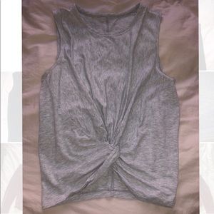 Lululemon light grey gathered tank